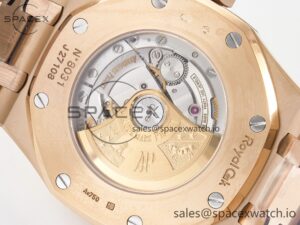 Royal Oak 41mm 15400 RG ZF 1:1 Best Edition Black Textured Dial on RG Bracelet V2 SA3120 Super Clone - Image 17