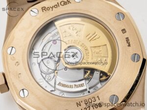 Royal Oak 41mm 15400 RG ZF 1:1 Best Edition Black Textured Dial on RG Bracelet V2 SA3120 Super Clone - Image 18