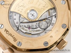 Royal Oak 41mm 15400 RG ZF 1:1 Best Edition Black Textured Dial on RG Bracelet V2 SA3120 Super Clone - Image 19