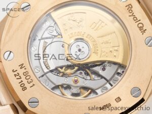 Royal Oak 41mm 15400 RG ZF 1:1 Best Edition Black Textured Dial on RG Bracelet V2 SA3120 Super Clone - Image 20