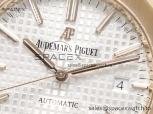 Royal Oak 41mm 15400 RG ZF 1:1 Best Edition White Textured Dial on RG Bracelet V2 SA3120 Super Clone - Image 10