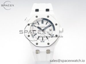 Royal Oak Offshore Diver 15707 White Ceramic ZF 1:1 Best Edition SA3120 Super Clone
