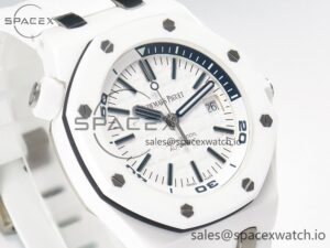 Royal Oak Offshore Diver 15707 White Ceramic ZF 1:1 Best Edition SA3120 Super Clone - Image 3