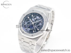 Royal Oak 41mm Perpetual Calendar 26574 SS APSF 1:1 Best Edition Blue Dial on SS Bracelet A5134 (CHS) - Image 4