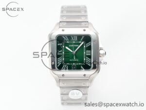 Santos de Cartier 40mm SS 2018 BVF 1:1 Best Edition Green Dial on SS SmartLinks Bracelet MIYOTA 9015 V2