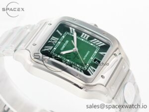 Santos de Cartier 40mm SS 2018 BVF 1:1 Best Edition Green Dial on SS SmartLinks Bracelet MIYOTA 9015 V2 - Image 6