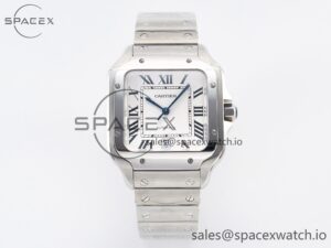 Santos de Cartier 40mm SS BVF 1:1 Best Edition White Dial on SS Bracelet MIYOTA 9015
