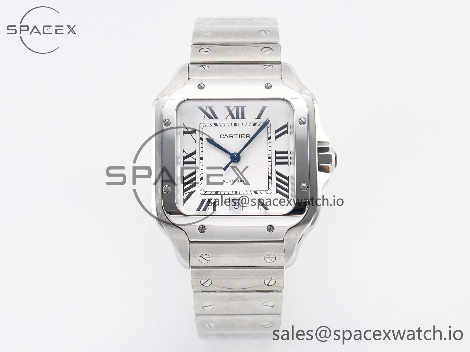 IMG_1675 拷贝 Santos de Cartier 40mm SS BVF 1:1 Best Edition White Dial on SS Bracelet MIYOTA 9015 - Image 1