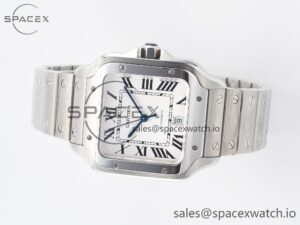 Santos de Cartier 40mm SS BVF 1:1 Best Edition White Dial on SS Bracelet MIYOTA 9015 - Image 8
