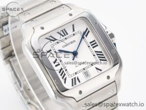 Santos de Cartier 40mm SS BVF 1:1 Best Edition White Dial on SS Bracelet MIYOTA 9015 - Image 3