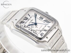 Santos de Cartier 40mm SS BVF 1:1 Best Edition White Dial on SS Bracelet MIYOTA 9015 - Image 6