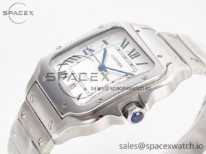 Santos de Cartier 40mm SS BVF 1:1 Best Edition White Dial on SS Bracelet MIYOTA 9015 - Image 5