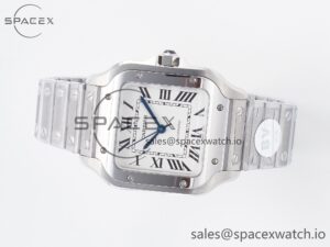 Santos de Cartier 35mm SS 2018 BVF 1:1 Best Edition White Dial on SS SmartLinks Bracelet MIYOTA 9015 V2 - Image 8