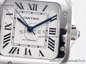 Santos de Cartier 35mm SS 2018 BVF 1:1 Best Edition White Dial on SS SmartLinks Bracelet MIYOTA 9015 V2 - Image 10