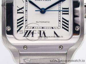 Santos de Cartier 35mm SS 2018 BVF 1:1 Best Edition White Dial on SS SmartLinks Bracelet MIYOTA 9015 V2 - Image 11