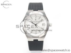 Overseas 4500V SS MKSF 1:1 Best Edition White Dial on Black Rubber Strap A5100
