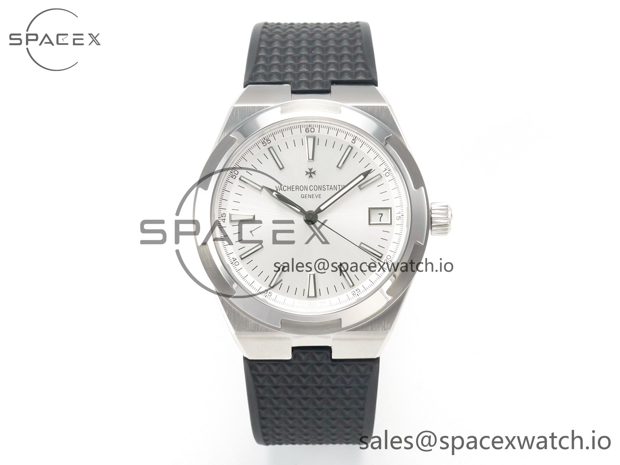 IMG_1709 拷贝 Overseas 4500V SS MKSF 1:1 Best Edition White Dial on Black Rubber Strap A5100 - Image 1