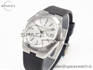 Overseas 4500V SS MKSF 1:1 Best Edition White Dial on Black Rubber Strap A5100 - Image 4