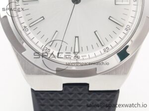 Overseas 4500V SS MKSF 1:1 Best Edition White Dial on Black Rubber Strap A5100 - Image 11