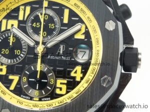 Royal Oak Offshore Bumble Bee Forged Carbon 1:1 JF Best Edition on Leather Strap A7750 w/ Cyclops & DW Mod - Image 11