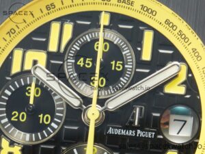 Royal Oak Offshore Bumble Bee Forged Carbon 1:1 JF Best Edition on Leather Strap A7750 w/ Cyclops & DW Mod - Image 10