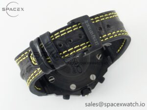Royal Oak Offshore Bumble Bee Forged Carbon 1:1 JF Best Edition on Leather Strap A7750 w/ Cyclops & DW Mod - Image 15
