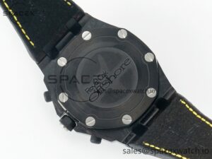 Royal Oak Offshore Bumble Bee Forged Carbon 1:1 JF Best Edition on Leather Strap A7750 w/ Cyclops & DW Mod - Image 16