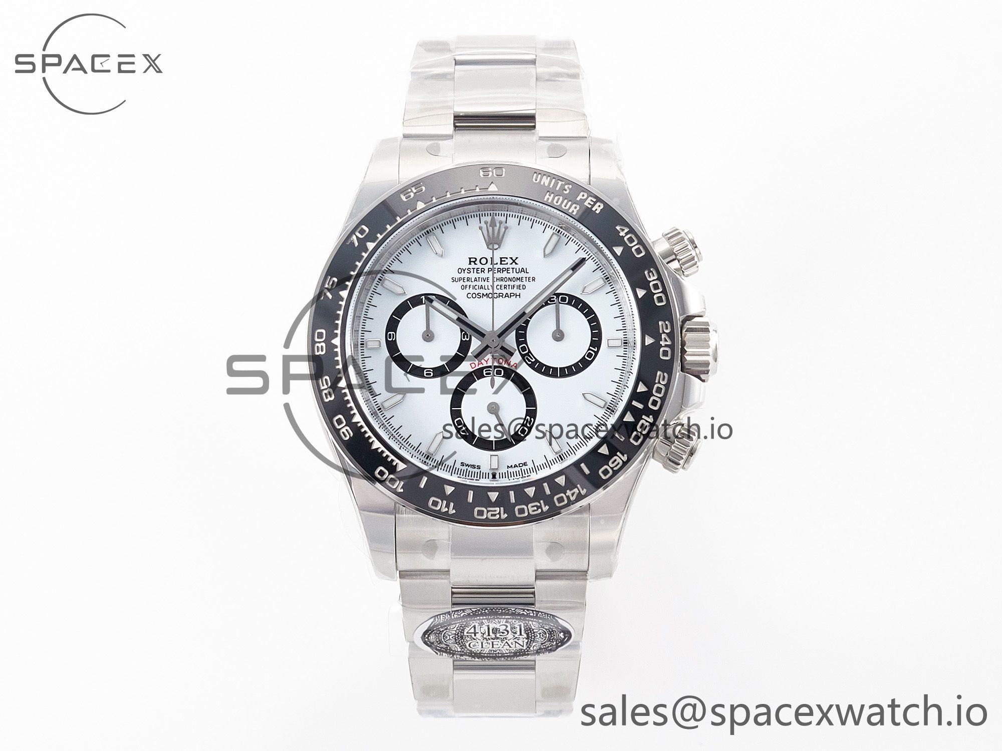 IMG_1787 拷贝 Daytona 126500 Panda Clean 1:1 Best Edition 904L SS Case and Bracelet White Dial SH4131 - Image 1