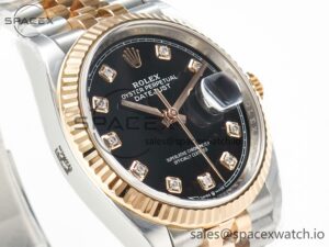DateJust 36 126231 Clean 1:1 Best Edition 904L Steel Black Diamonds Dial on SS/RG Jubilee Bracelet VR3235 - Image 3