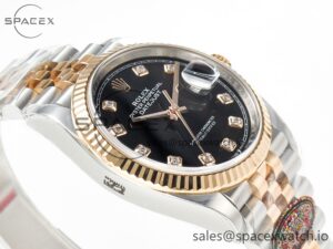 DateJust 36 126231 Clean 1:1 Best Edition 904L Steel Black Diamonds Dial on SS/RG Jubilee Bracelet VR3235 - Image 6