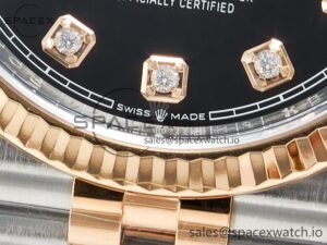DateJust 36 126231 Clean 1:1 Best Edition 904L Steel Black Diamonds Dial on SS/RG Jubilee Bracelet VR3235 - Image 12