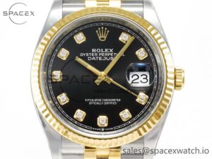 DateJust 36 126233 Clean 1:1 Best Edition 904L Steel Black Diamonds Dial on SS/YG Jubilee Bracelet VR3235 - Image 2