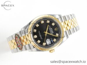 DateJust 36 126233 Clean 1:1 Best Edition 904L Steel Black Diamonds Dial on SS/YG Jubilee Bracelet VR3235 - Image 7