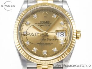 DateJust 36 126233 Clean 1:1 Best Edition 904L Steel YG Diamonds Dial on SS/YG Jubilee Bracelet VR3235 - Image 2