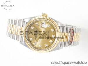 DateJust 36 126233 Clean 1:1 Best Edition 904L Steel YG Diamonds Dial on SS/YG Jubilee Bracelet VR3235 - Image 8