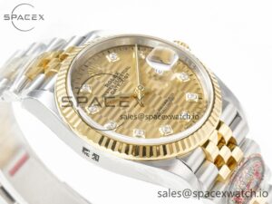 DateJust 36 126233 Clean 1:1 Best Edition 904L Steel YG Textured Diamonds Dial on SS/YG Jubilee Bracelet VR3235 - Image 6
