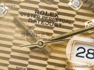 DateJust 36 126233 Clean 1:1 Best Edition 904L Steel YG Textured Diamonds Dial on SS/YG Jubilee Bracelet VR3235 - Image 9