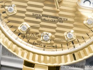 DateJust 36 126233 Clean 1:1 Best Edition 904L Steel YG Textured Diamonds Dial on SS/YG Jubilee Bracelet VR3235 - Image 12