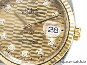 DateJust 36 126233 Clean 1:1 Best Edition 904L Steel YG Textured Diamonds Dial on SS/YG Jubilee Bracelet VR3235 - Image 11
