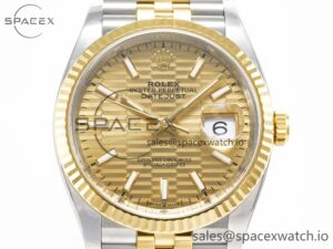 DateJust 36 126233 Clean 1:1 Best Edition 904L Steel YG Textured Stick Dial on SS/YG Jubilee Bracelet VR3235 - Image 2