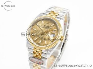 DateJust 36 126233 Clean 1:1 Best Edition 904L Steel YG Textured Stick Dial on SS/YG Jubilee Bracelet VR3235 - Image 4