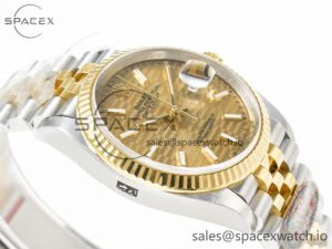 DateJust 36 126233 Clean 1:1 Best Edition 904L Steel YG Textured Stick Dial on SS/YG Jubilee Bracelet VR3235 - Image 6