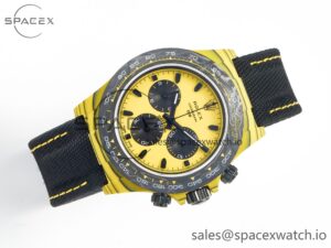 Daytona DIW Yellow Carbon N6F 1:1 Best Edition Yellow/Black Dial on Black Nylon Strap SA4130 V2 - Image 7