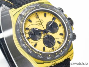 Daytona DIW Yellow Carbon N6F 1:1 Best Edition Yellow/Black Dial on Black Nylon Strap SA4130 V2 - Image 3