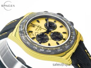 Daytona DIW Yellow Carbon N6F 1:1 Best Edition Yellow/Black Dial on Black Nylon Strap SA4130 V2 - Image 6