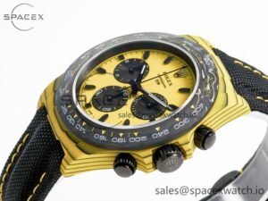 Daytona DIW Yellow Carbon N6F 1:1 Best Edition Yellow/Black Dial on Black Nylon Strap SA4130 V2 - Image 5