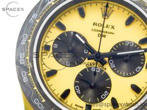 Daytona DIW Yellow Carbon N6F 1:1 Best Edition Yellow/Black Dial on Black Nylon Strap SA4130 V2 - Image 9