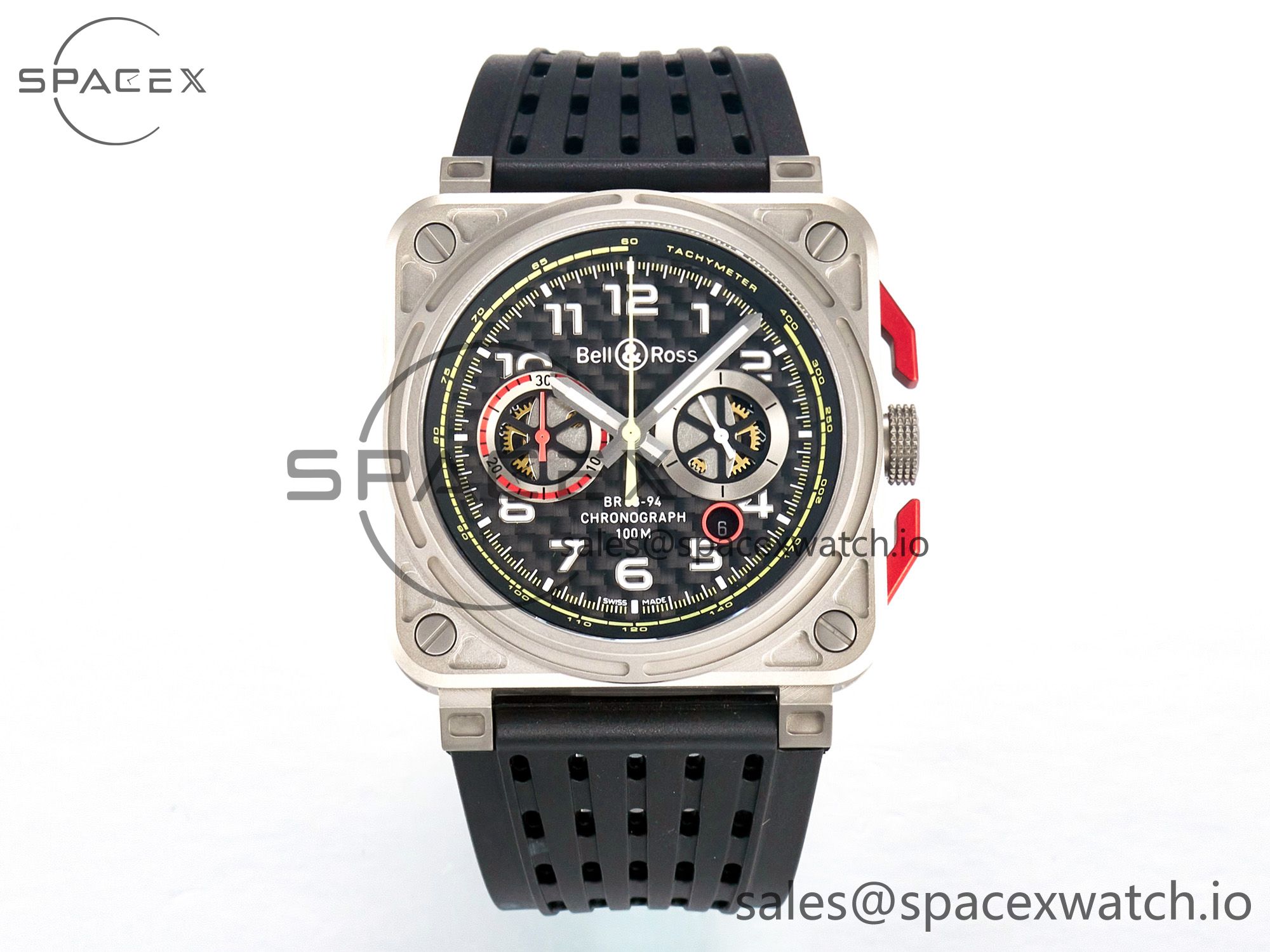 IMG_2392 拷贝 BR03-94 Chrono BRSF 1:1 Best Edition Carbon Dial on Black Rubber Strap A7750 - Image 1