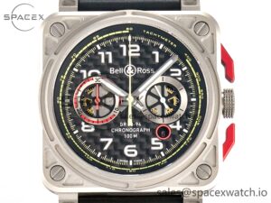 BR03-94 Chrono BRSF 1:1 Best Edition Carbon Dial on Black Rubber Strap A7750 - Image 2
