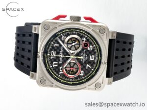 BR03-94 Chrono BRSF 1:1 Best Edition Carbon Dial on Black Rubber Strap A7750 - Image 8